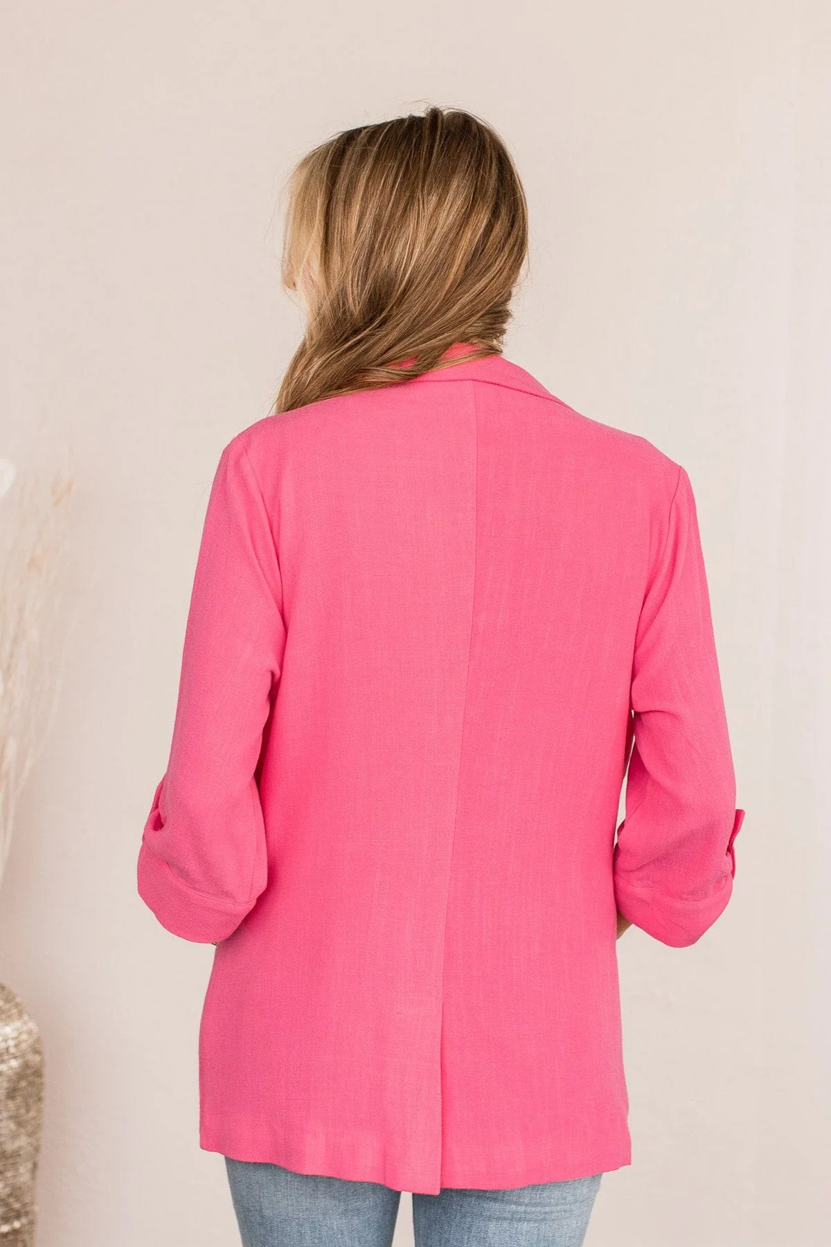 CEO Of My Life Linen Blazer- Hot Pink - Image 11