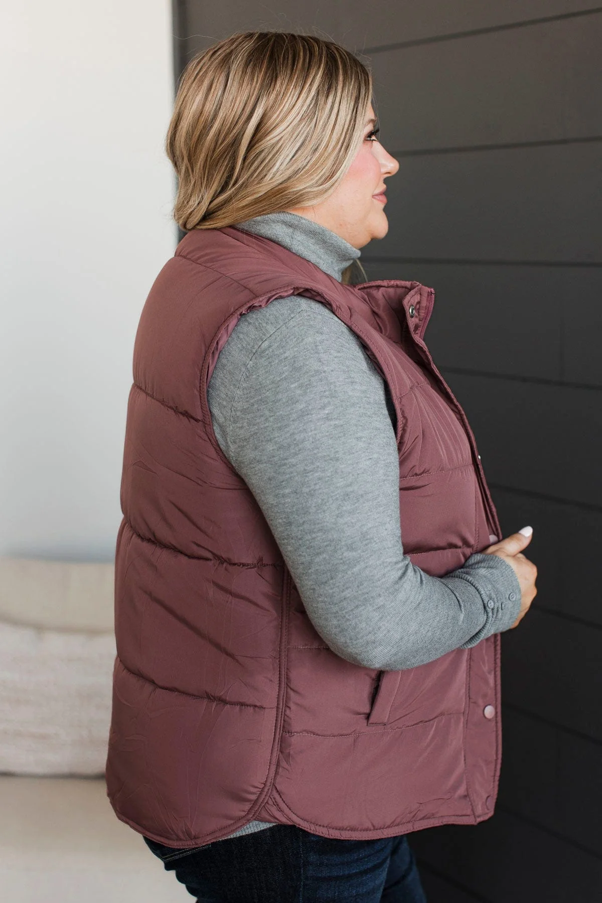 Certainly Adorable Puffer Vest- Dusty Rose - Image 10