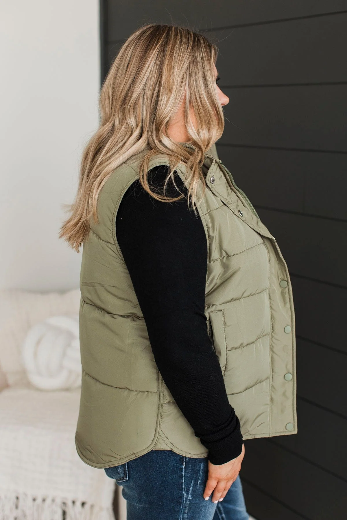 Certainly Adorable Puffer Vest- Sage - Image 6