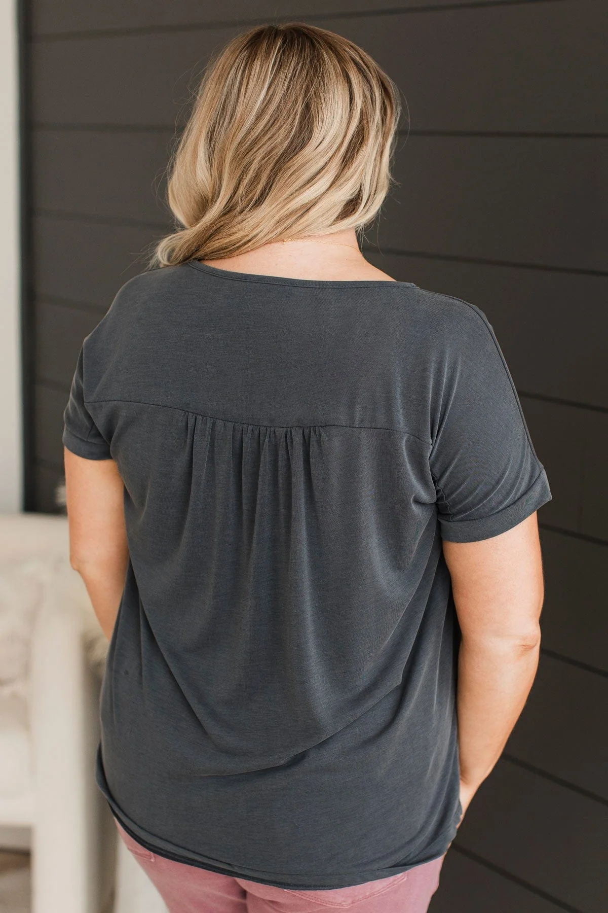 Certainly Sweet Knit Top- Charcoal - Image 8