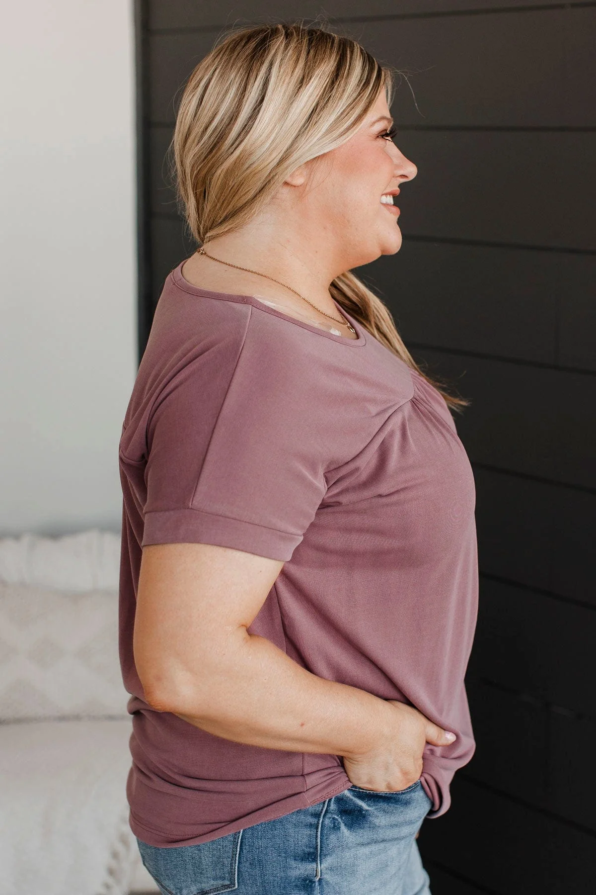 Certainly Sweet Knit Top- Dark Mauve - Image 5