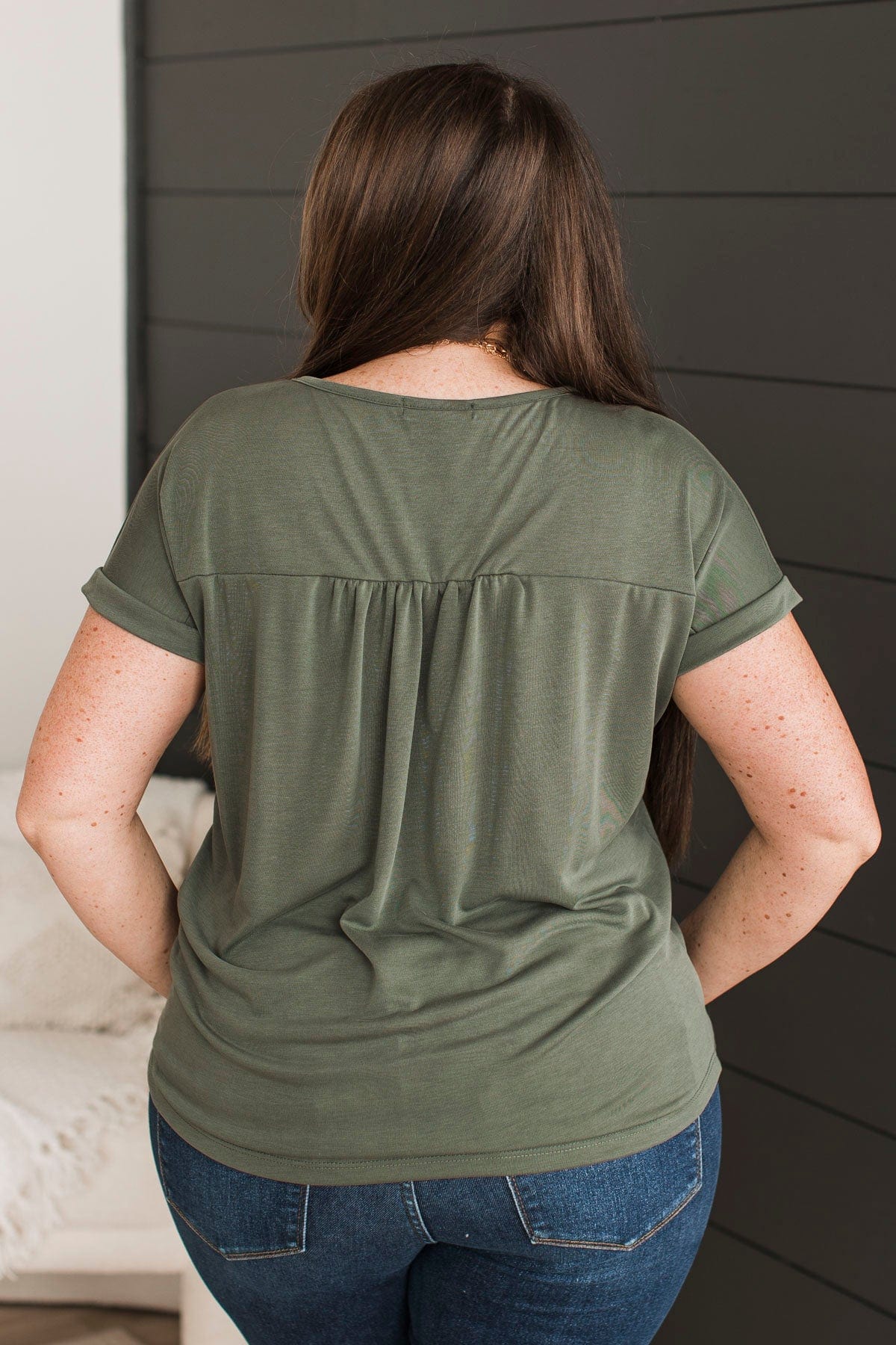 Certainly Sweet Knit Top- Olive - Image 12