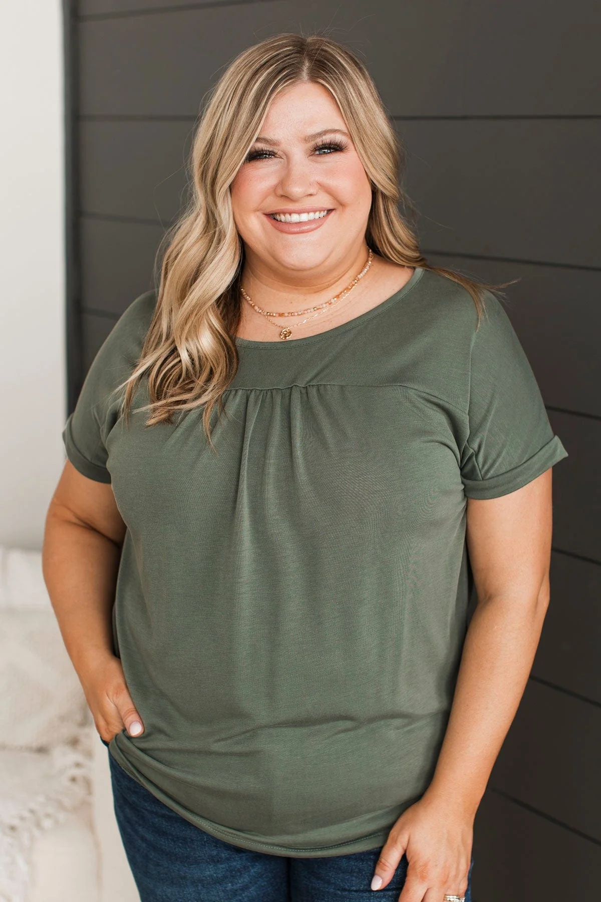 Certainly Sweet Knit Top- Olive - Image 5