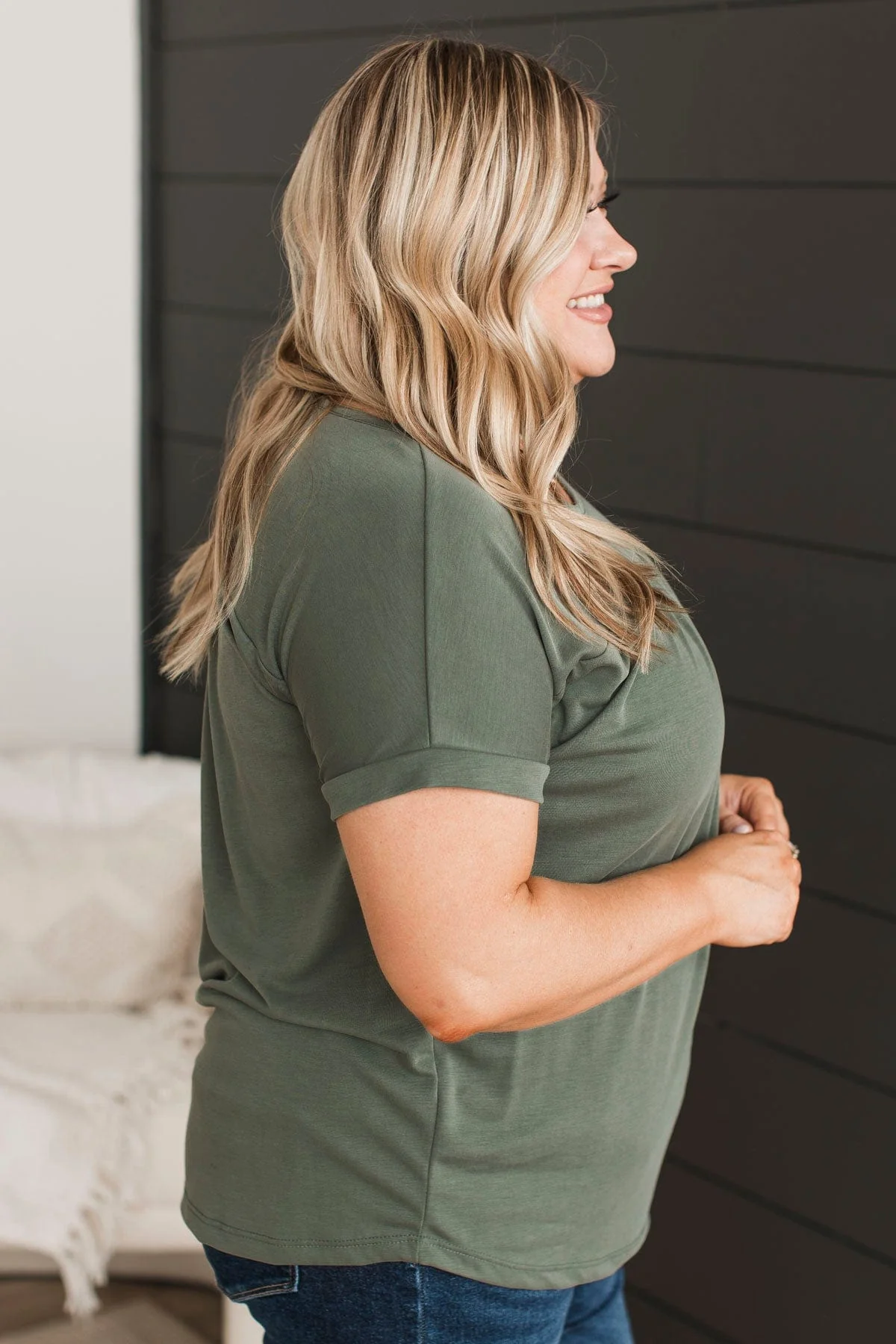 Certainly Sweet Knit Top- Olive - Image 8
