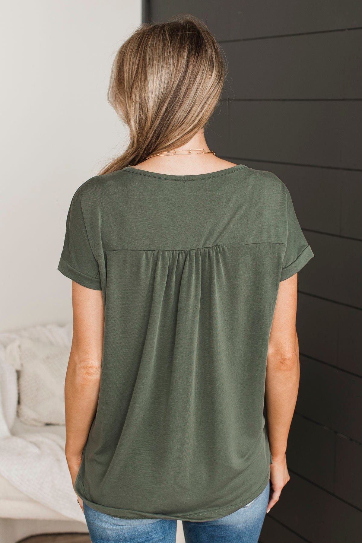 Certainly Sweet Knit Top- Olive - Image 9