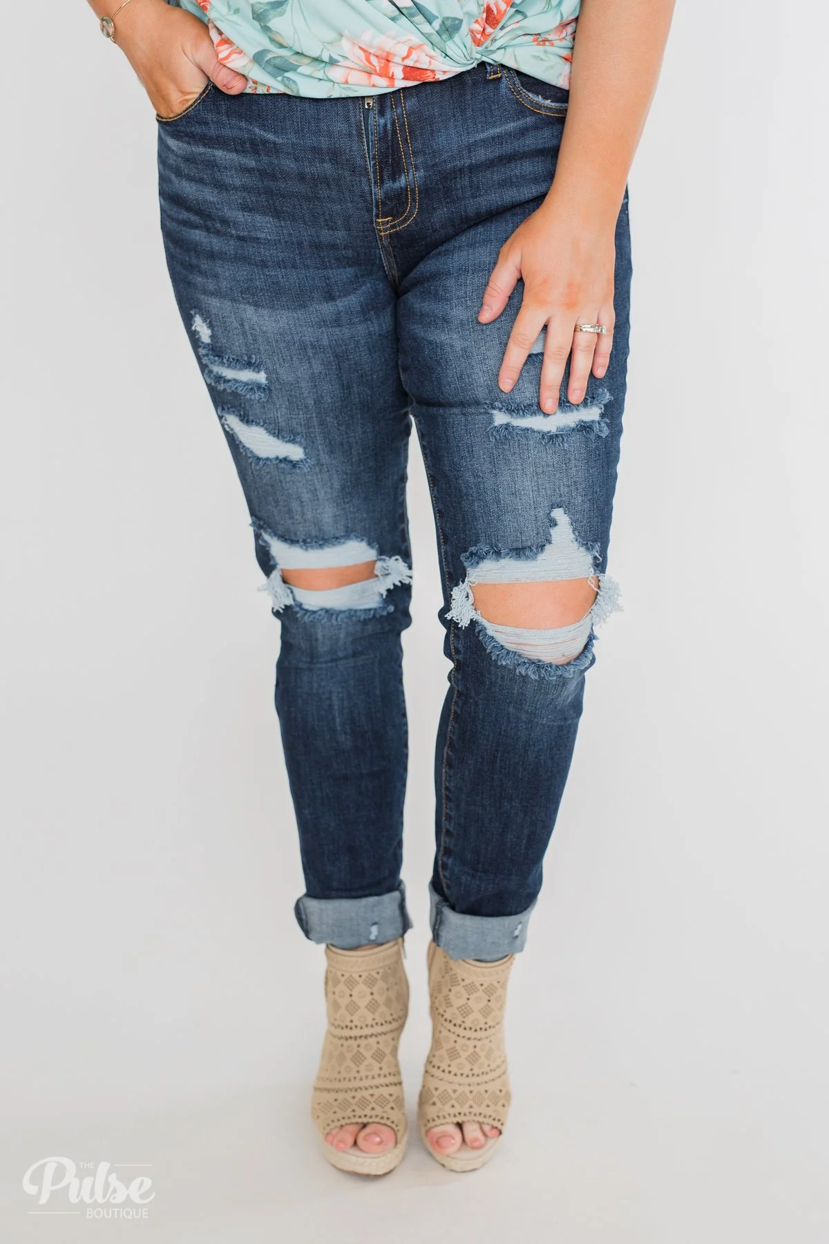 C'est Toi Distressed Ankle Cuff Skinnies- Polly Wash - Image 11