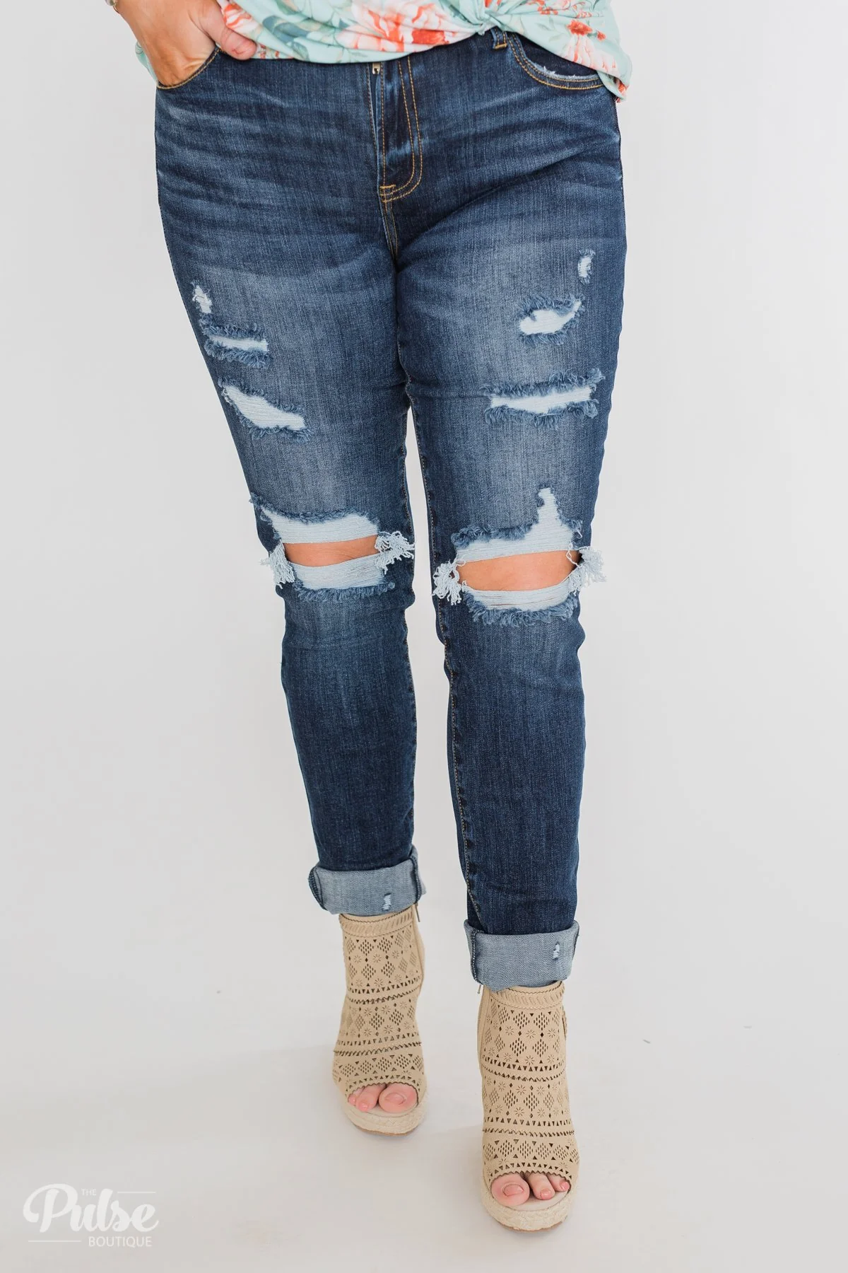 C'est Toi Distressed Ankle Cuff Skinnies- Polly Wash - Image 12
