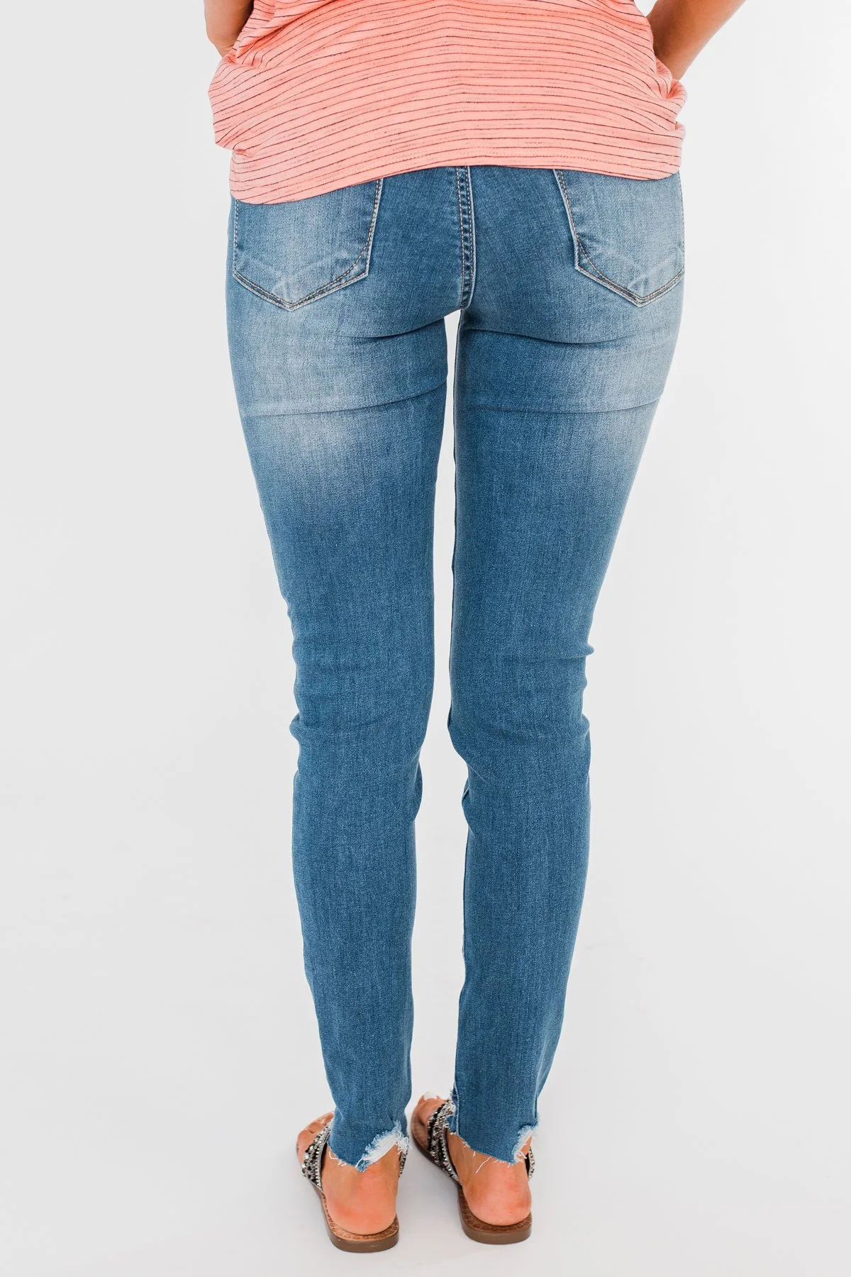 C'est Toi Distressed Button Fly Skinnies- Medium Emily Wash - Image 11