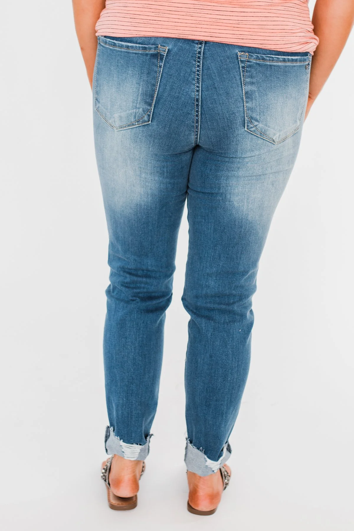 C'est Toi Distressed Button Fly Skinnies- Medium Emily Wash - Image 12