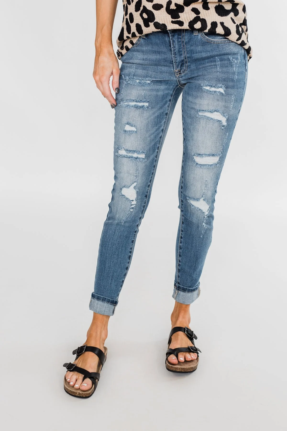 C'est Toi Distressed Skinny Jeans- Amanda Wash - Image 6