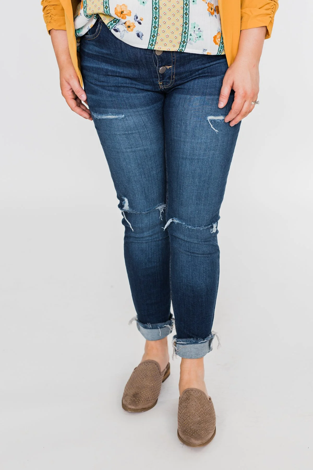 C'est Toi Distressed Skinny Jeans- Jade Wash - Image 12