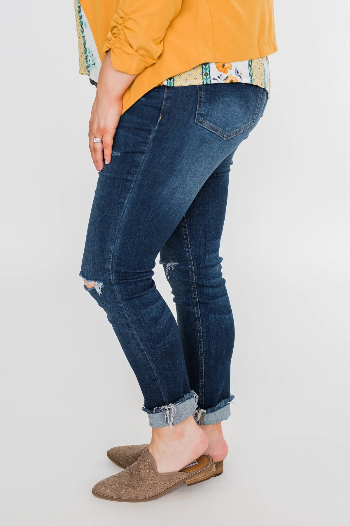 C'est Toi Distressed Skinny Jeans- Jade Wash - Image 7