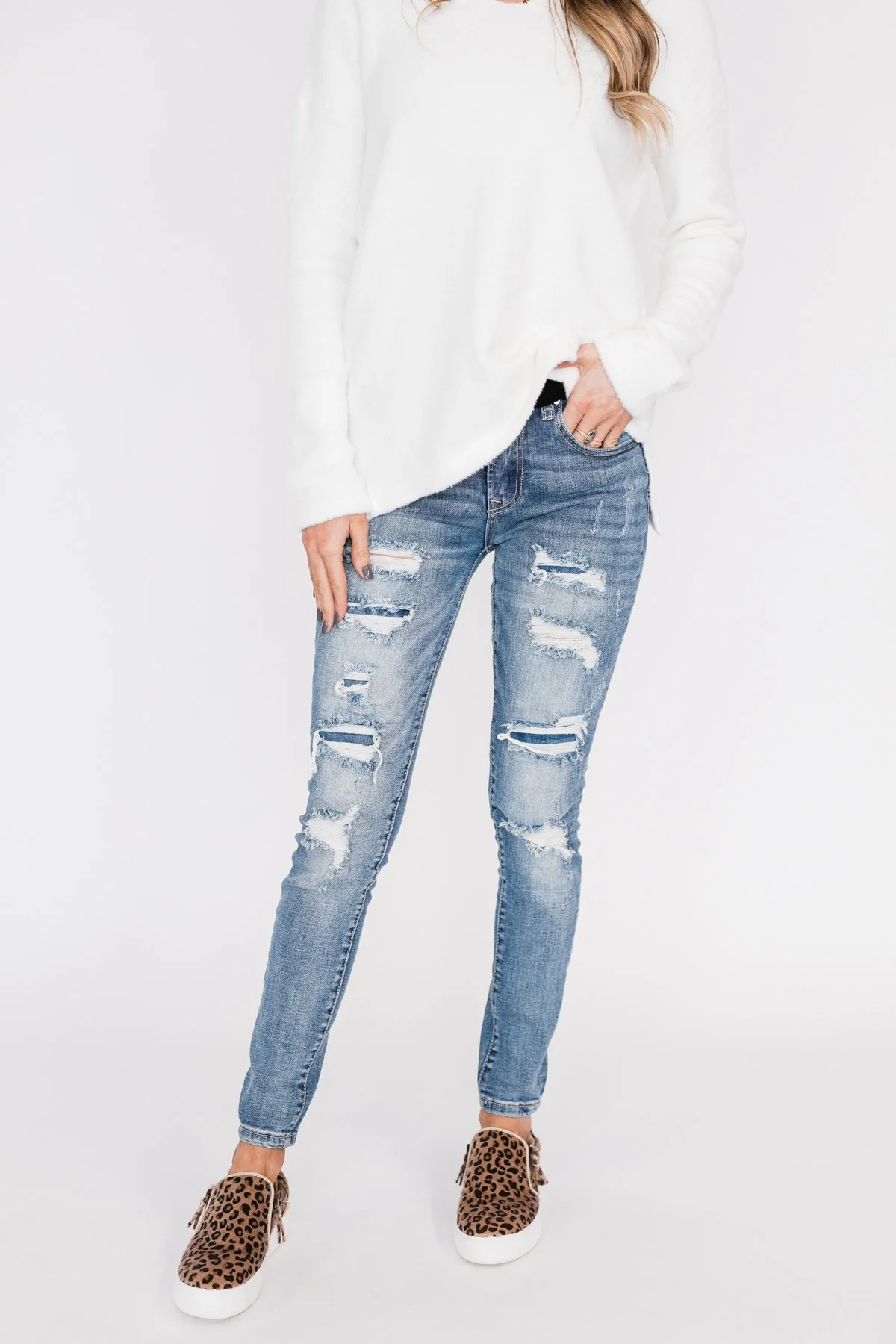 C'est Toi Distressed Skinny Jeans- Ophelia Wash - Image 11