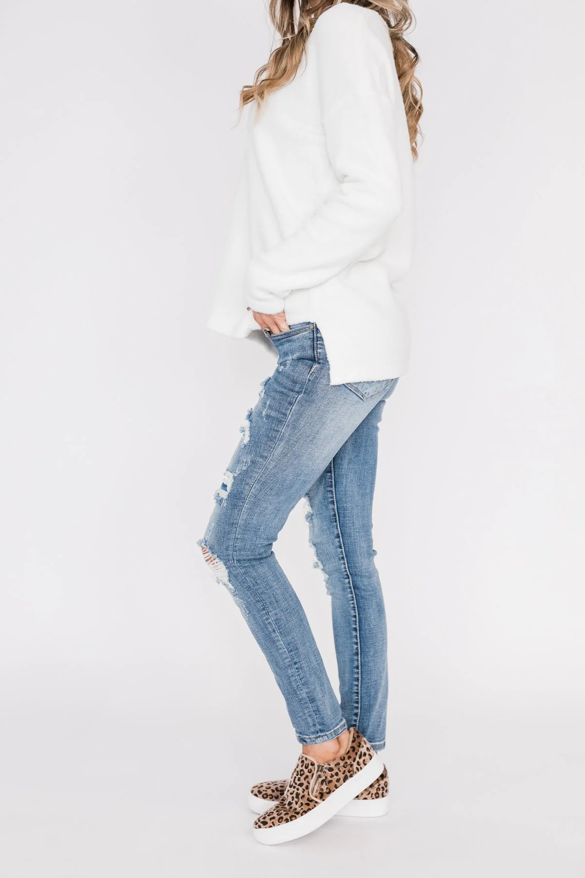 C'est Toi Distressed Skinny Jeans- Ophelia Wash - Image 12