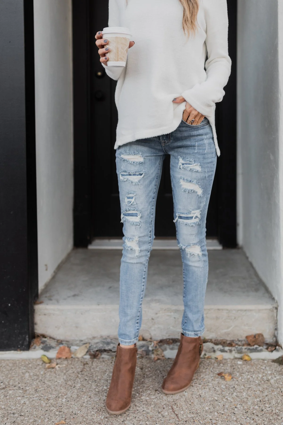 C'est Toi Distressed Skinny Jeans- Ophelia Wash - Image 6