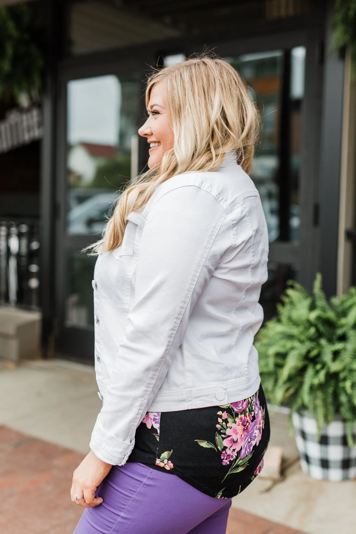 C'est Toi Non-Distressed Denim Jacket- White - Image 17