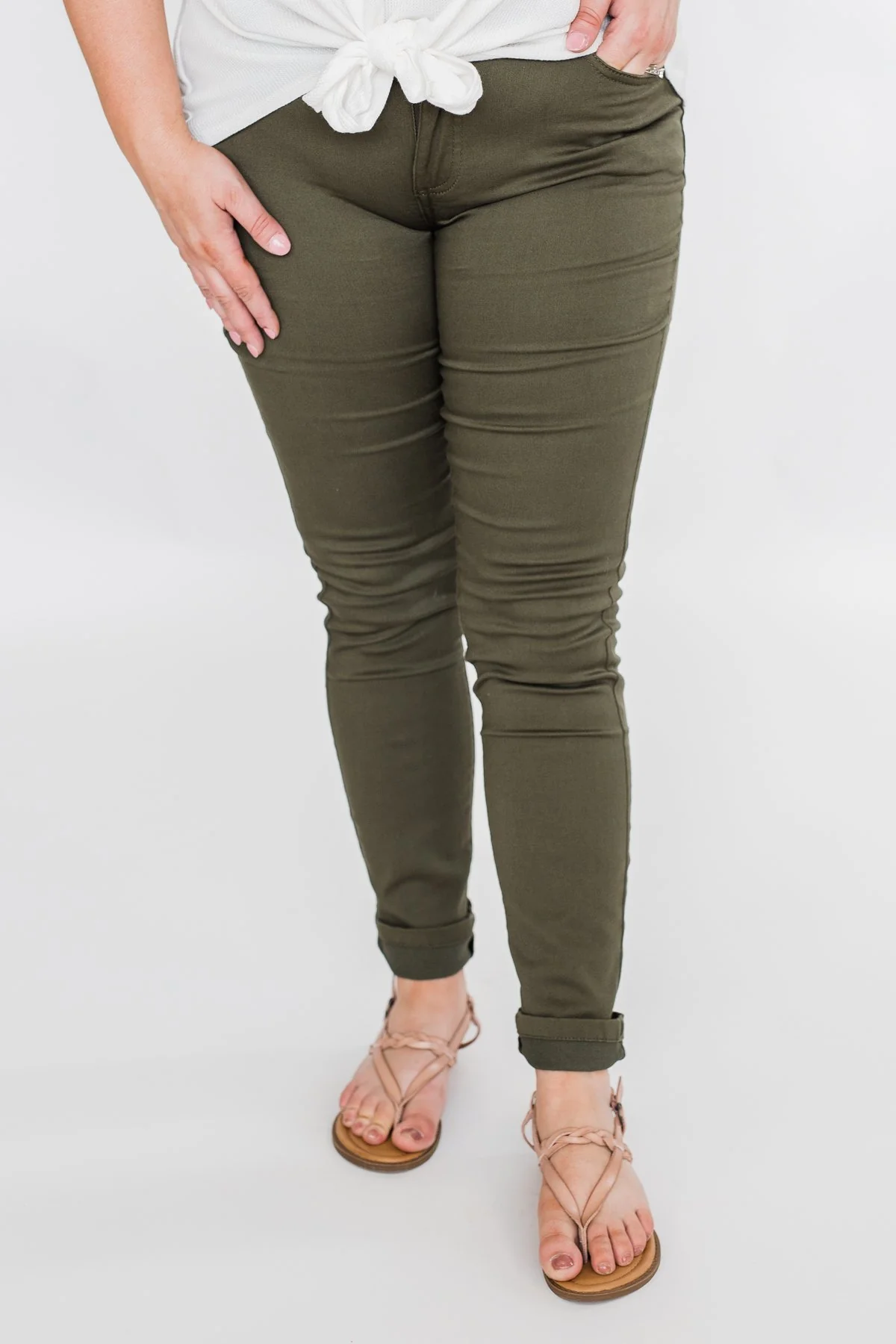 C'est Toi Skinny Jeans- Olive - Image 2