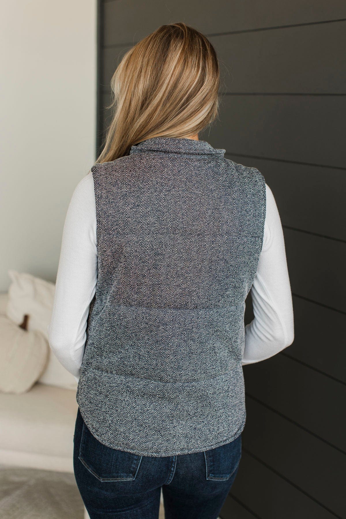 Change Of Tune Puffer Vest- Navy - Image 7