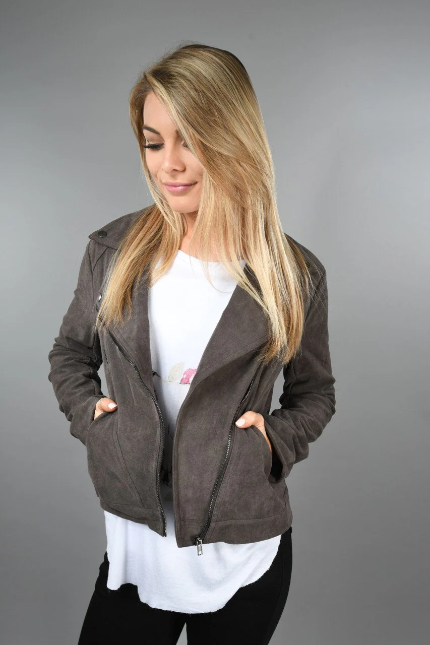 Charcoal Suede Jacket - Image 3