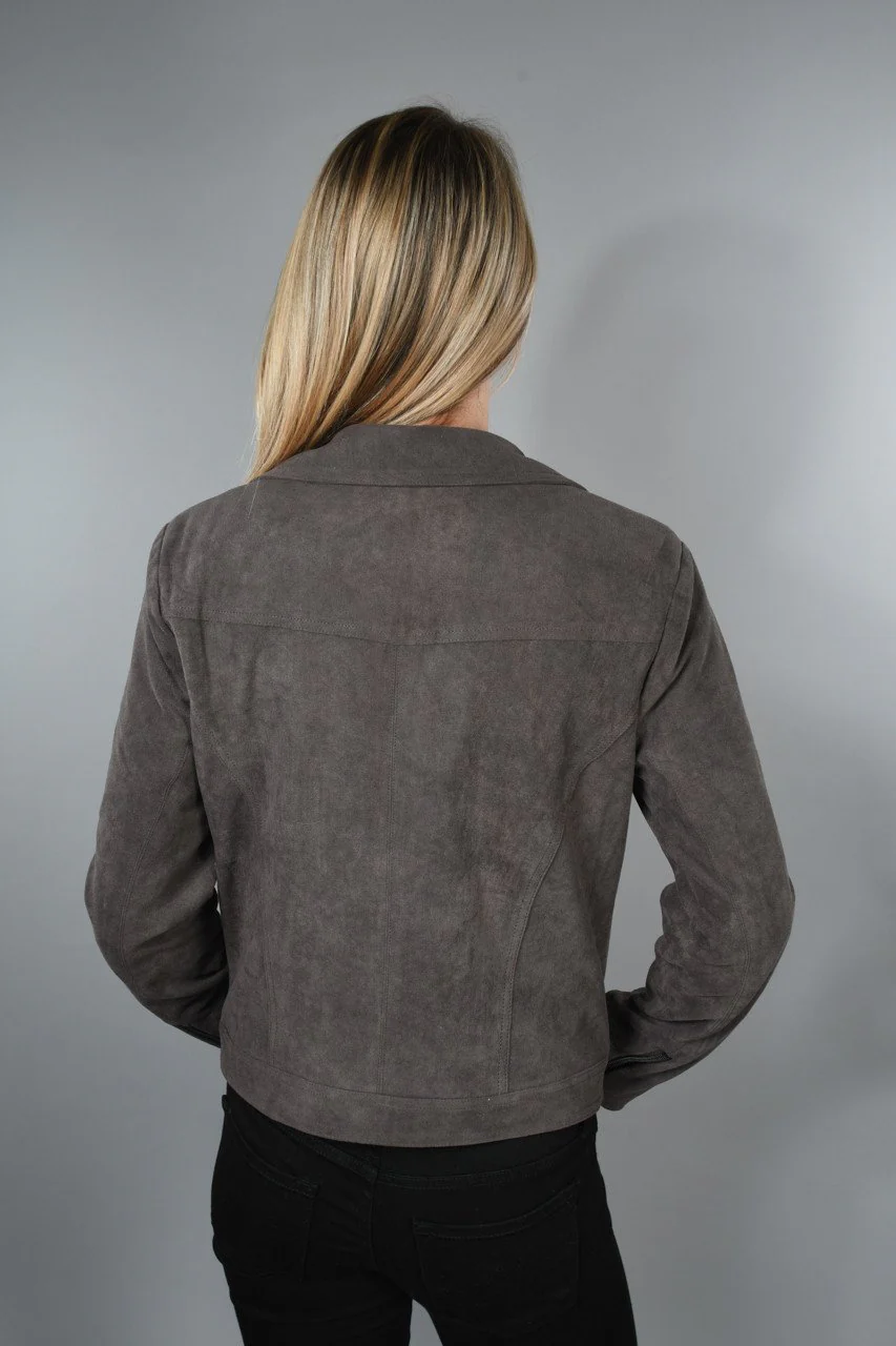 Charcoal Suede Jacket - Image 6