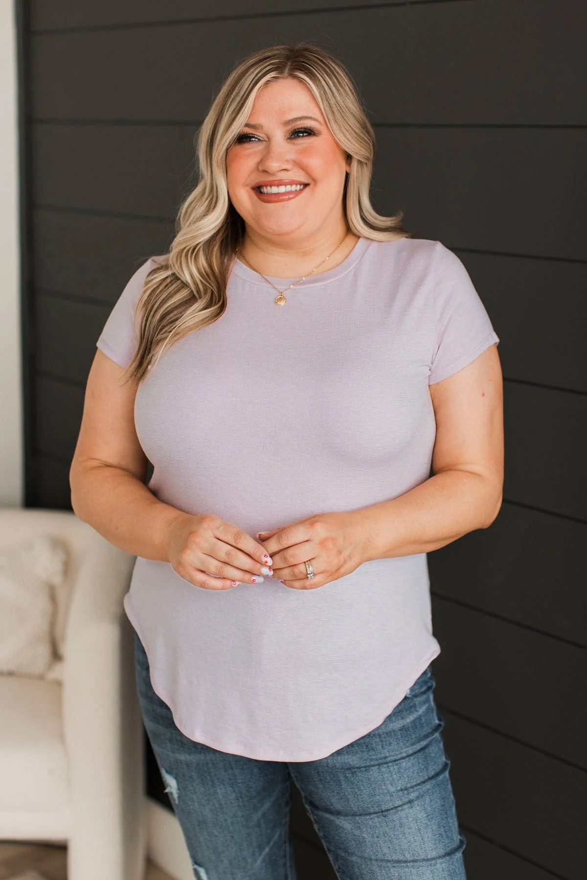 Charmed To Meet You Short Sleeve Top- Lilac - Image 2