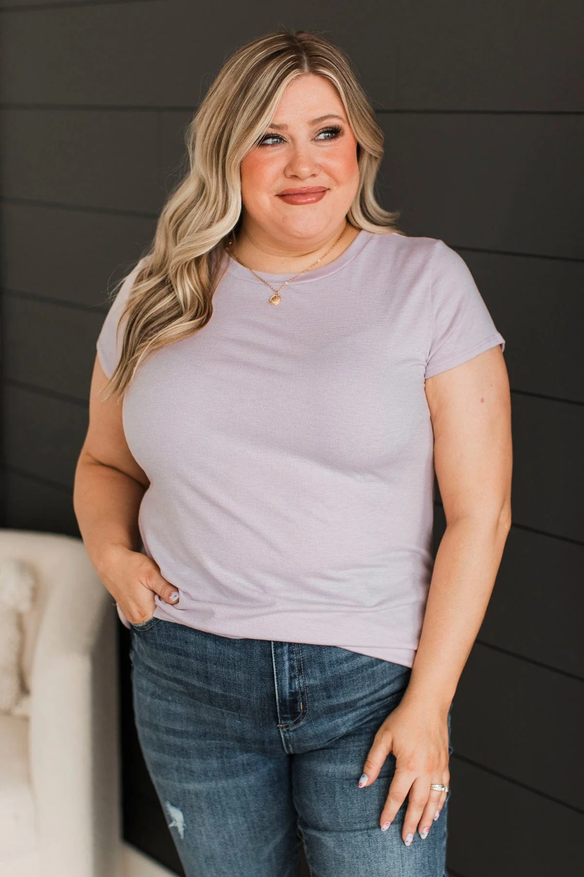 Charmed To Meet You Short Sleeve Top- Lilac - Image 4