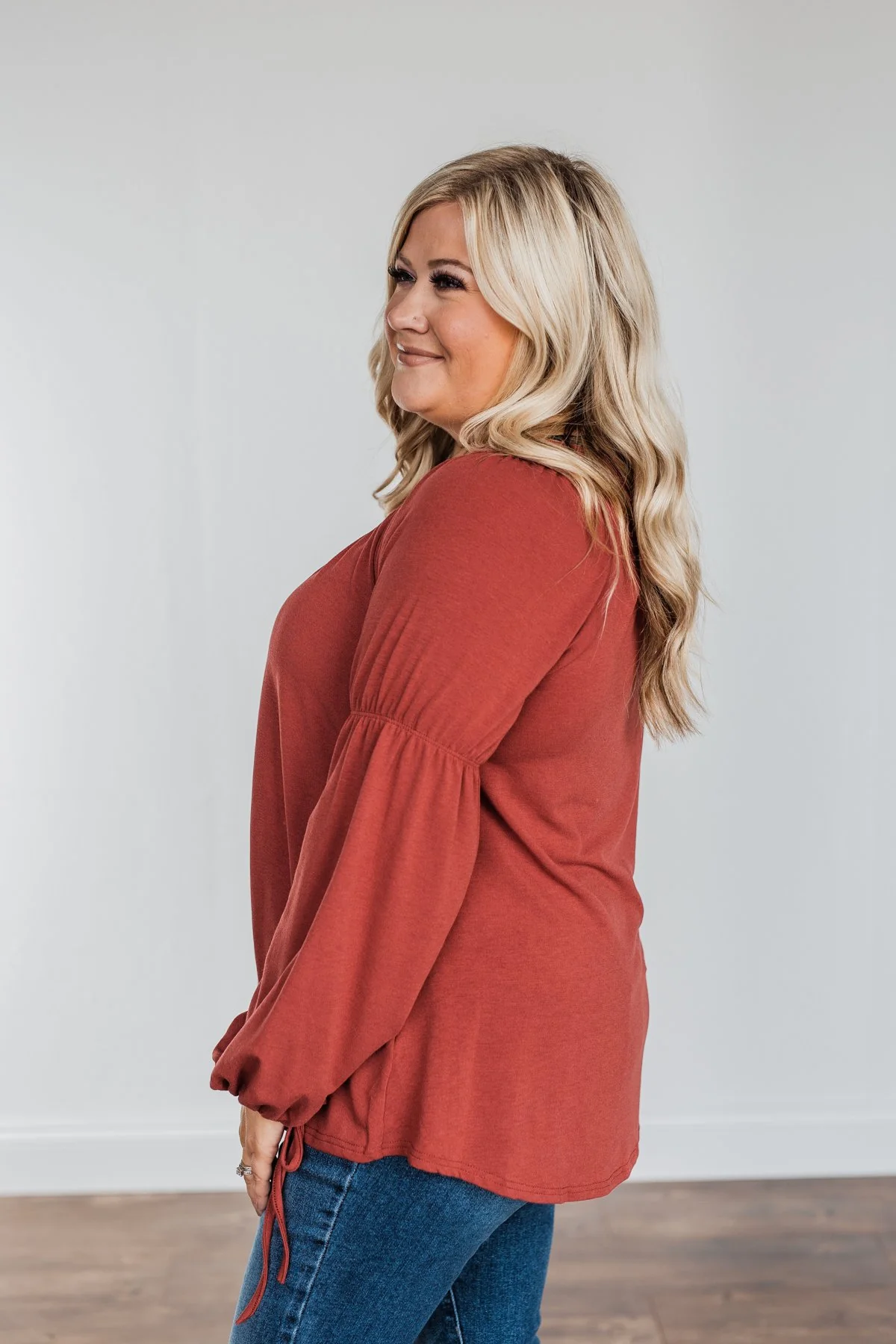 Charming Adventure Long Sleeve Top- Marsala - Image 8