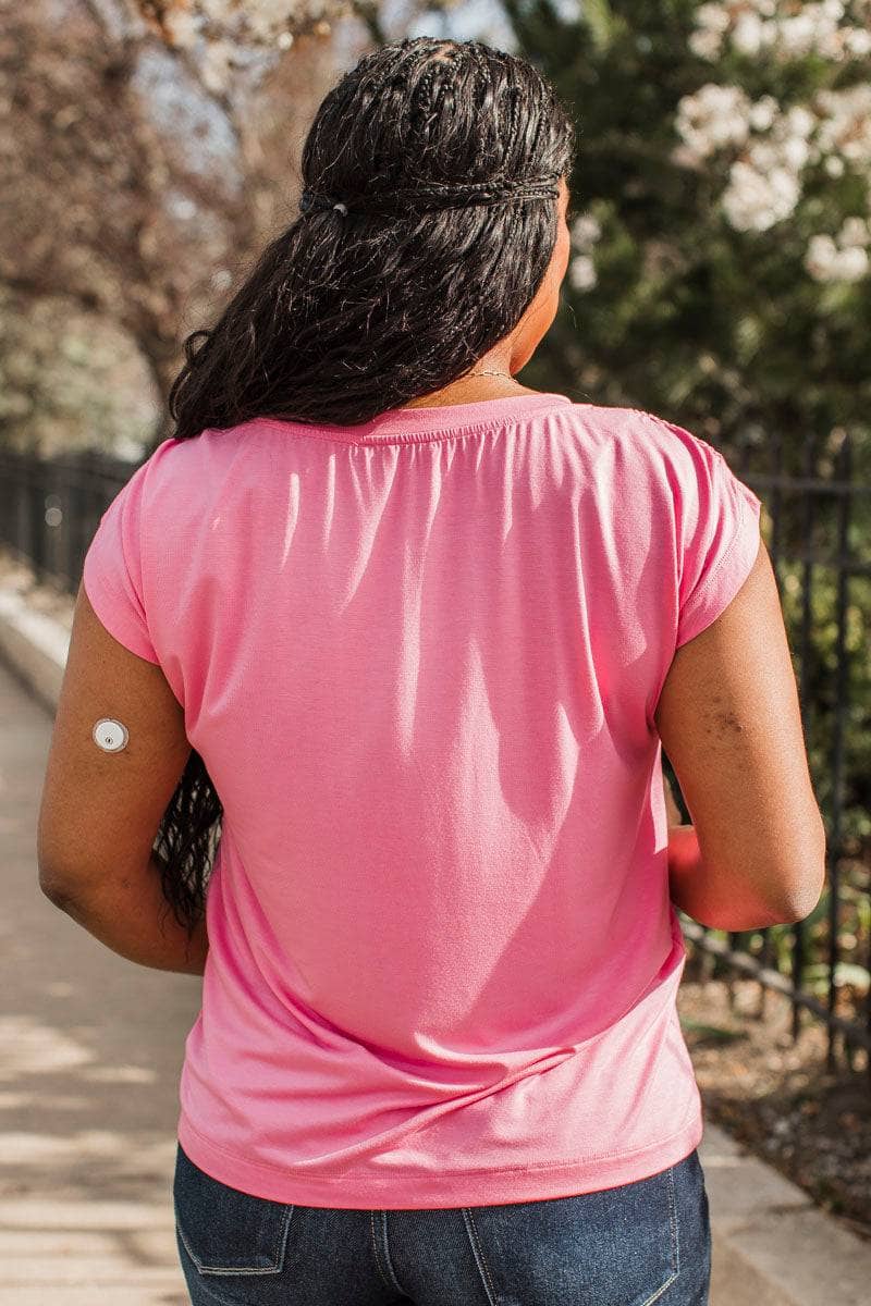 Charming Moves Cap Sleeve Top- Pink - Image 8