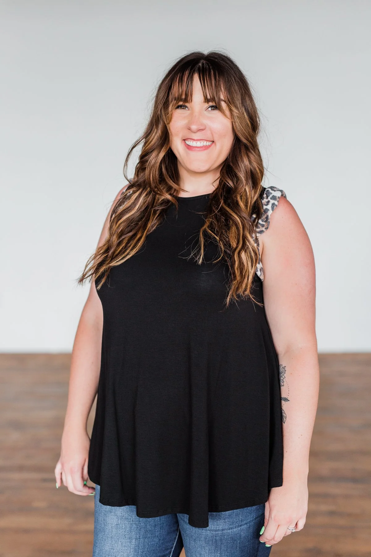 Chase That Feeling Ruffle Sleeve Top- Black - Image 5