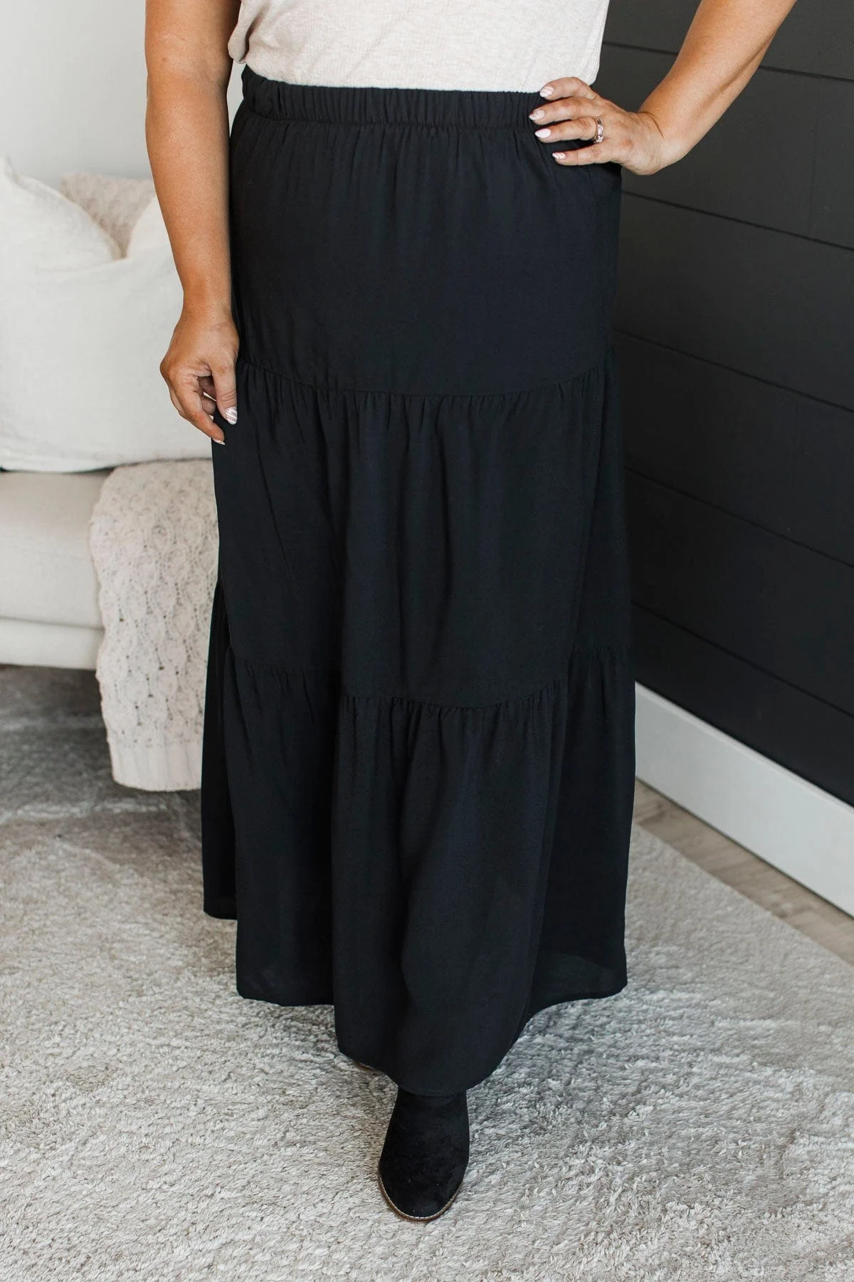 Cherish Me Always Maxi Skirt- Black