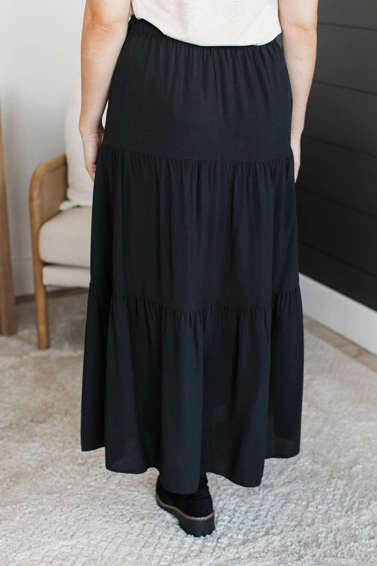 Cherish Me Always Maxi Skirt- Black - Image 5