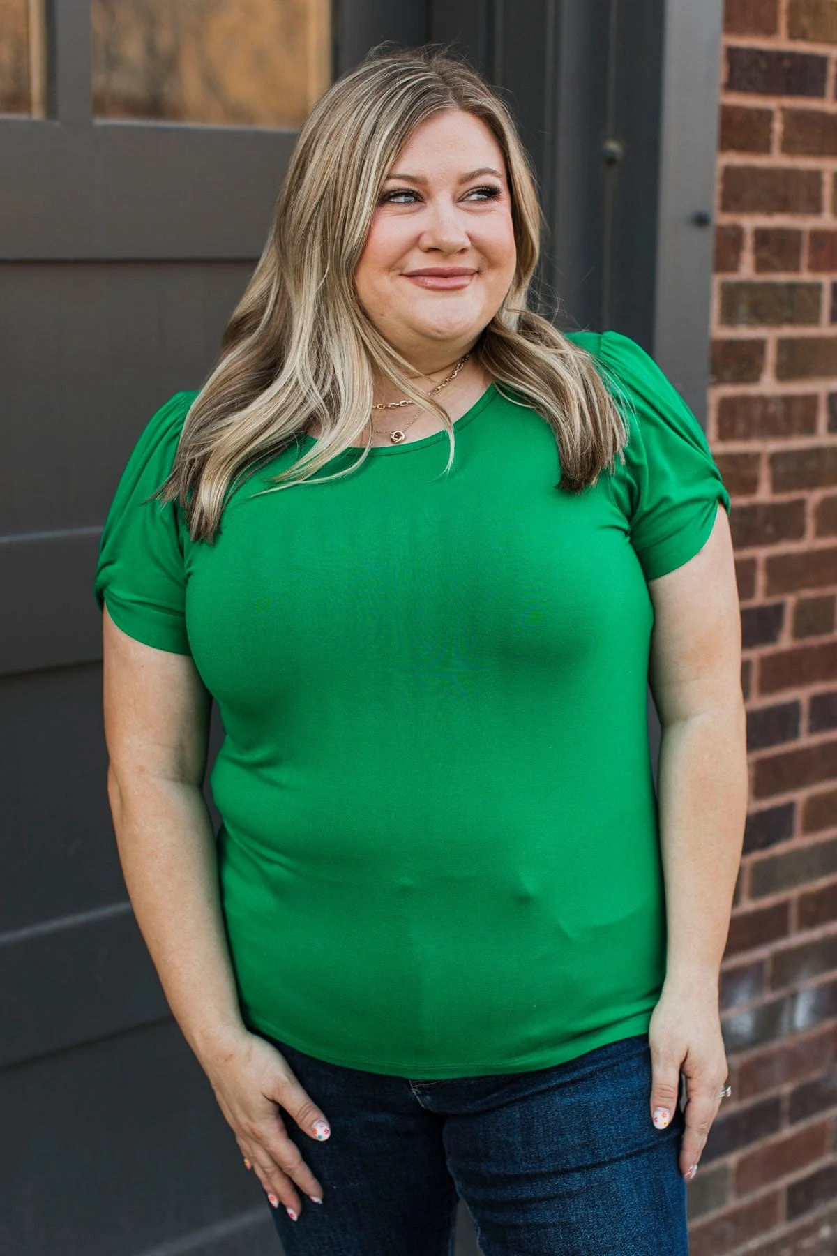Cherished Beauty Short Sleeve Top- Kelly Green - Image 4