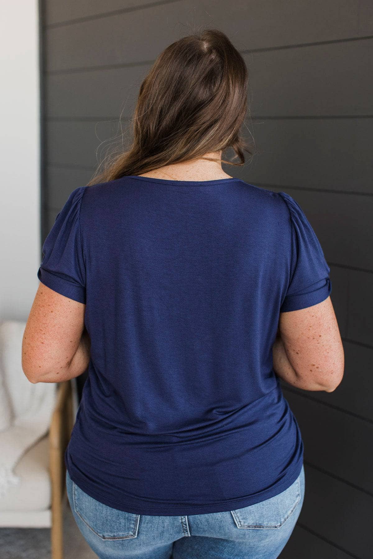 Cherished Beauty Short Sleeve Top- Navy - Image 6