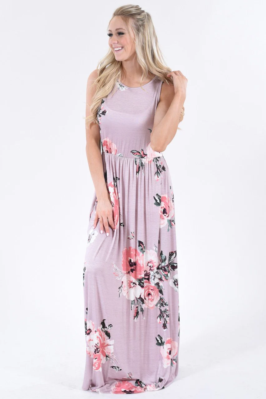 Cherished Love Mauve Floral Maxi Dress - Image 11