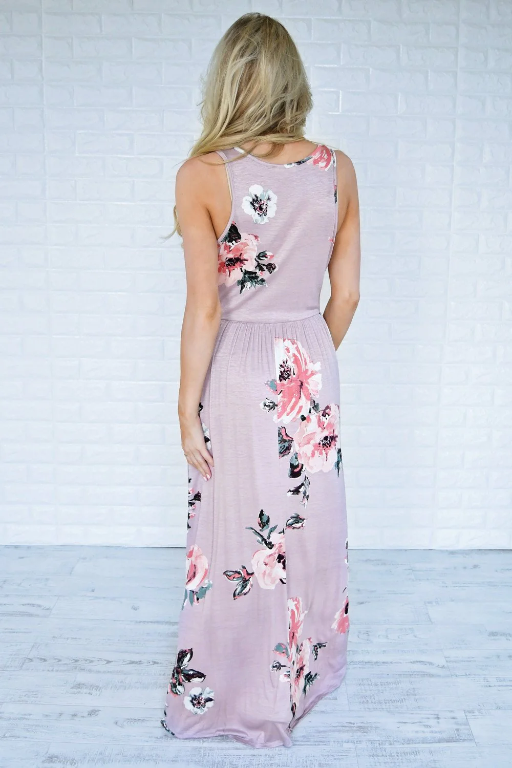 Cherished Love Mauve Floral Maxi Dress - Image 7
