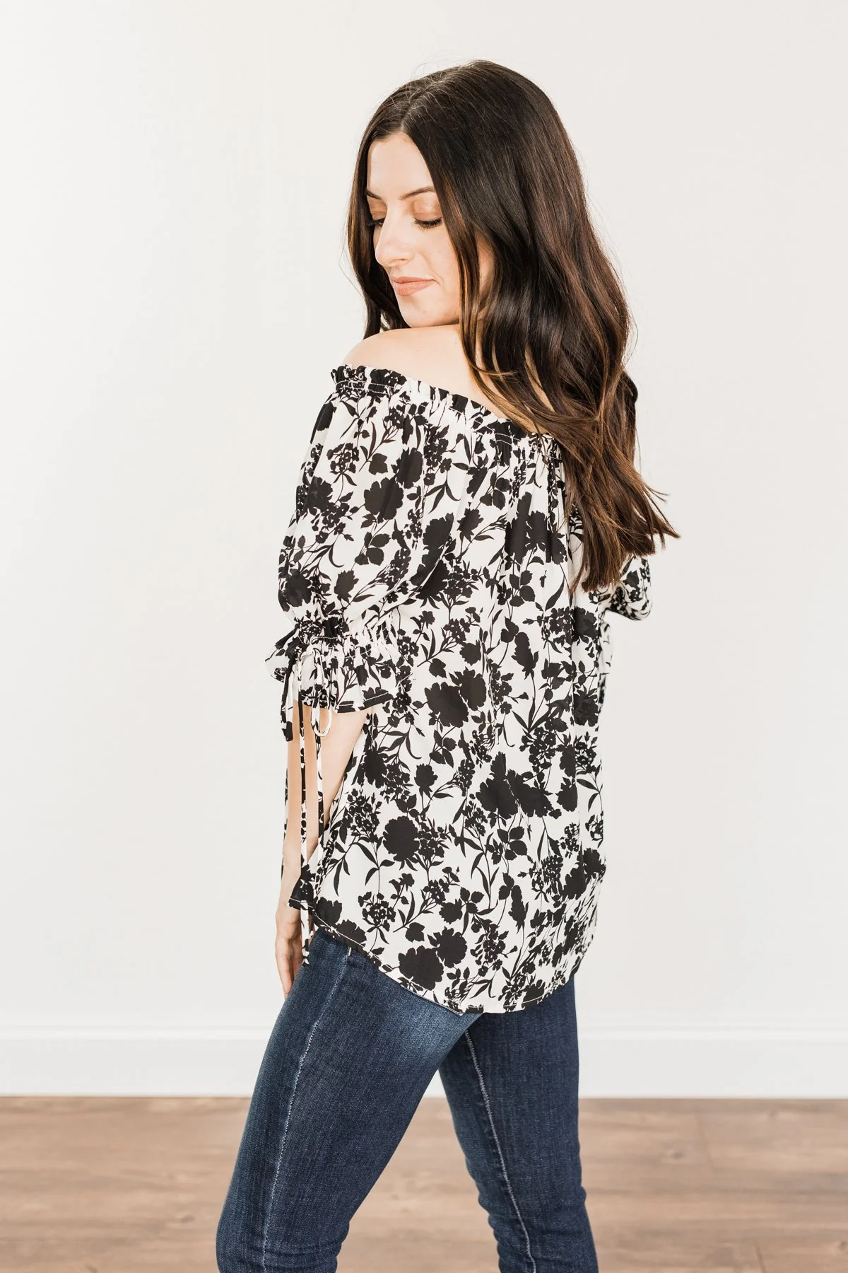 Cherished Memories Floral Blouse- Black & Ivory - Image 11
