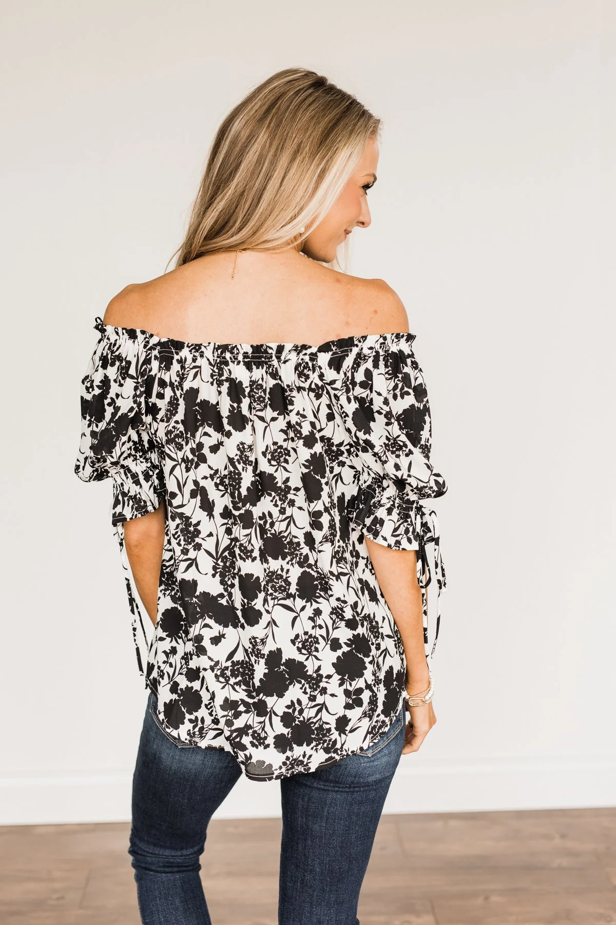 Cherished Memories Floral Blouse- Black & Ivory - Image 12