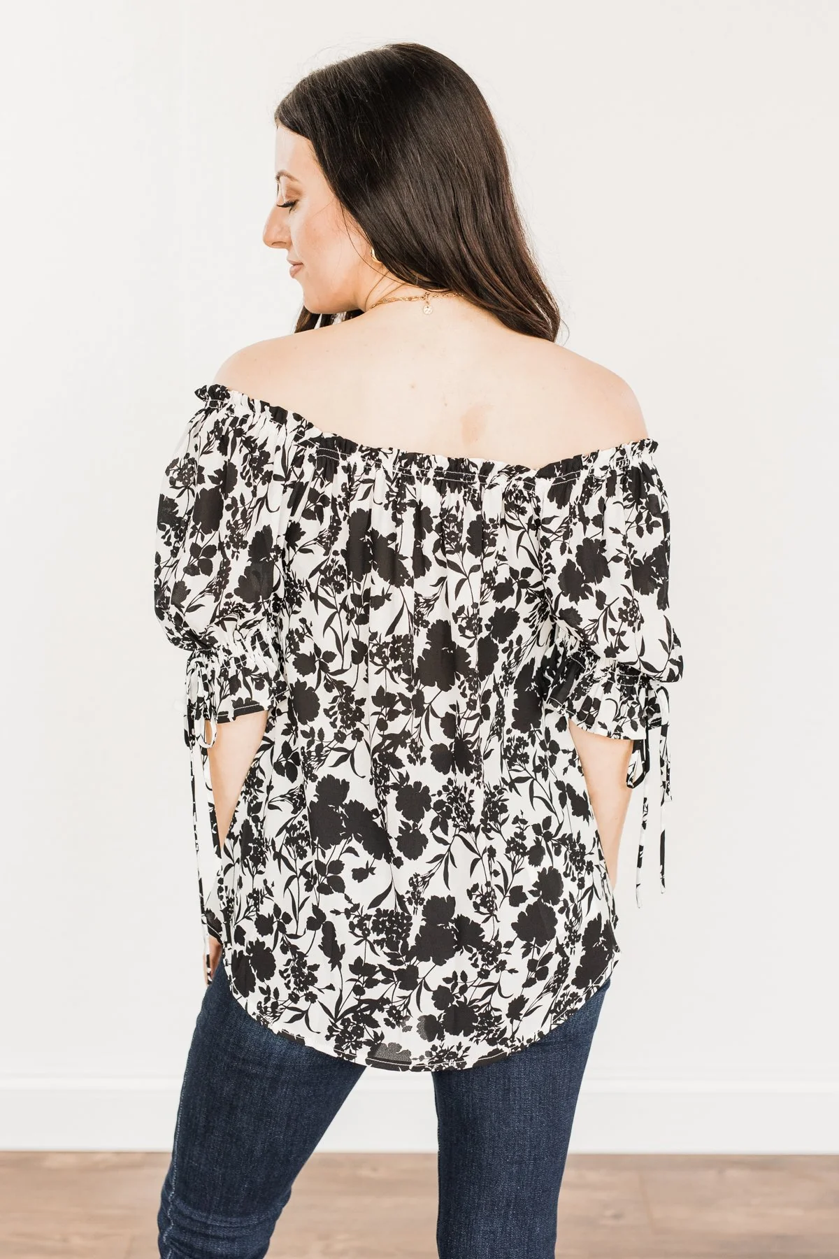 Cherished Memories Floral Blouse- Black & Ivory - Image 13