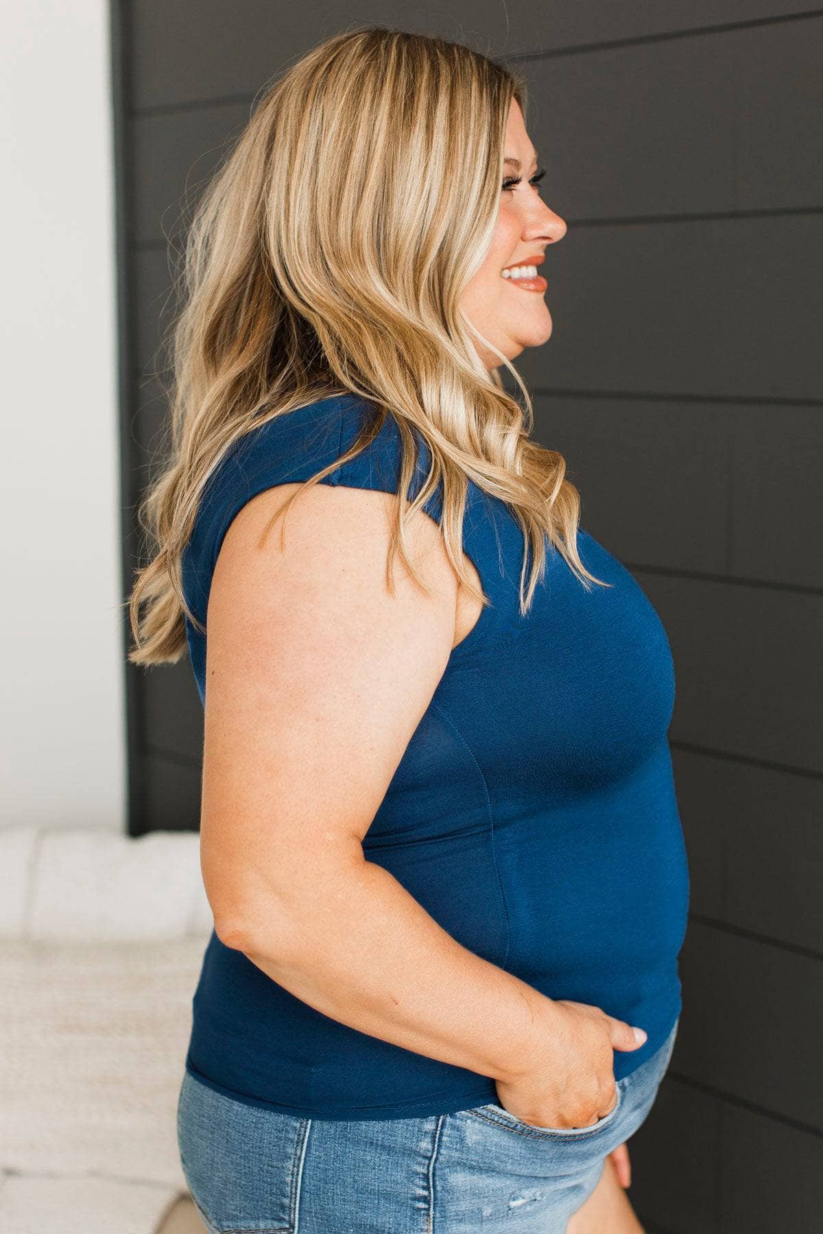Cherishing Affirmations Sleeveless Top- Navy - Image 5