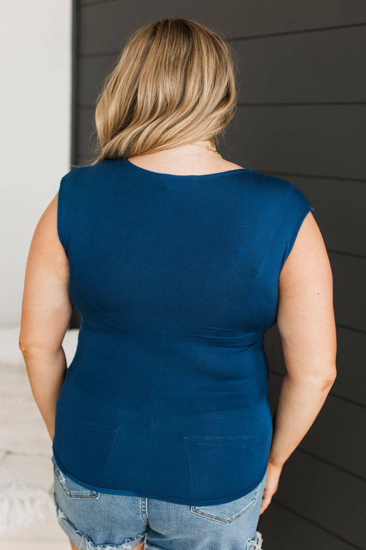 Cherishing Affirmations Sleeveless Top- Navy - Image 7