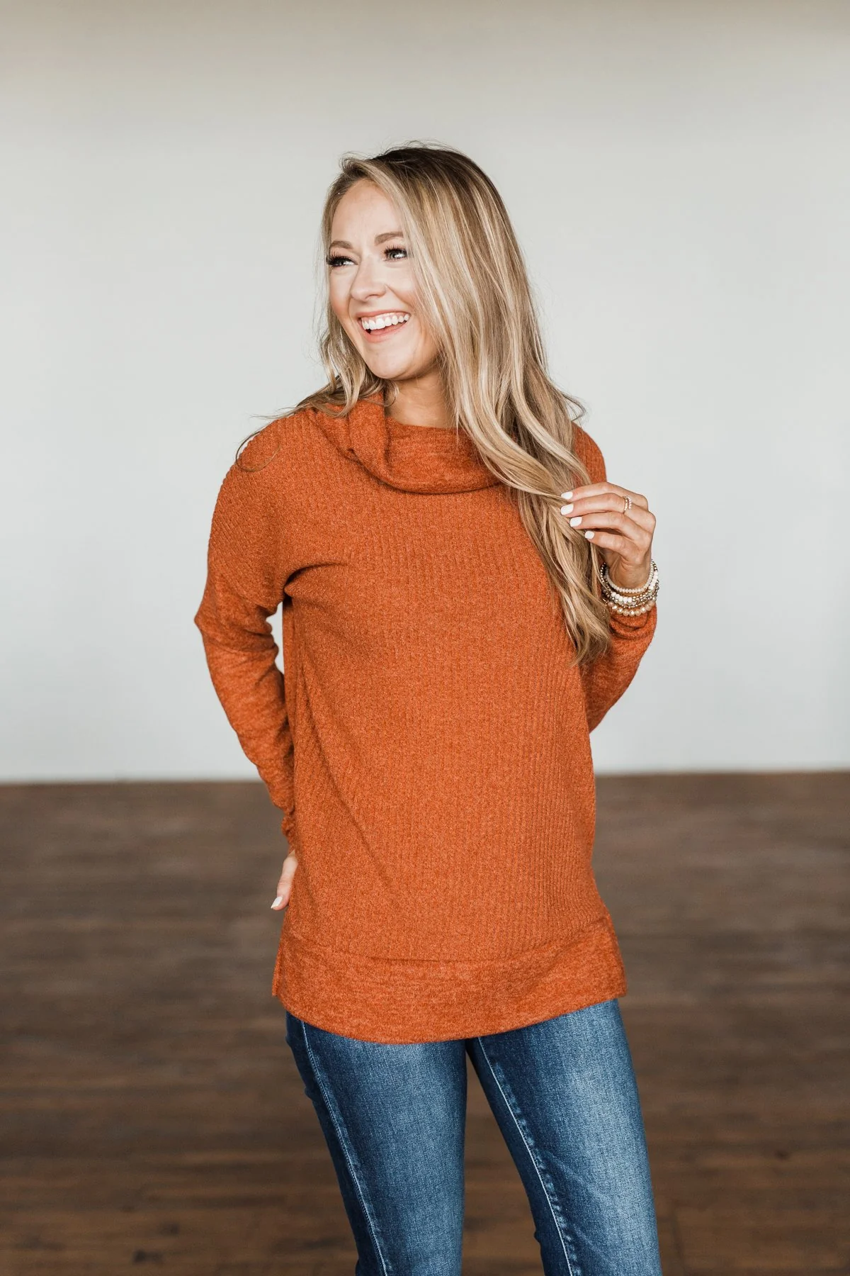 Cherishing Moments Turtle Neck Sweater- Cinnamon - Image 10