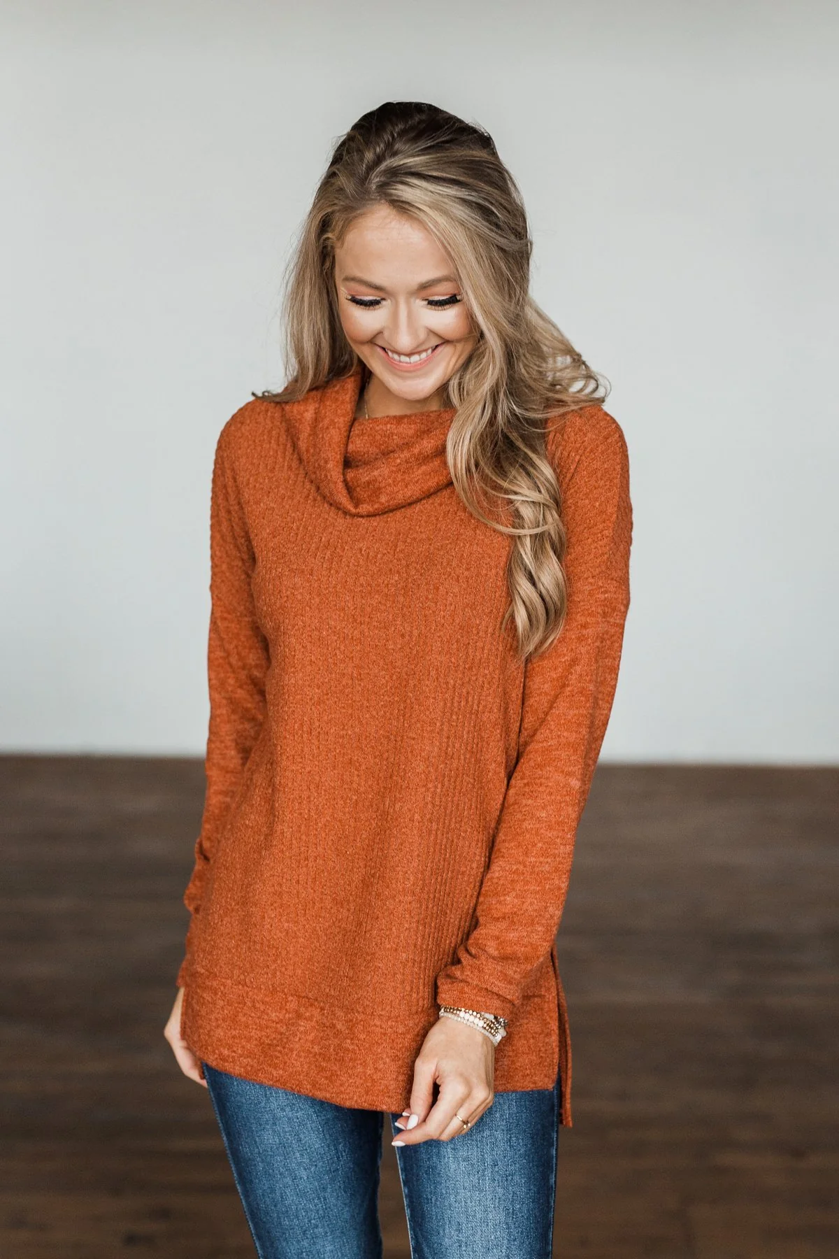 Cherishing Moments Turtle Neck Sweater- Cinnamon - Image 4