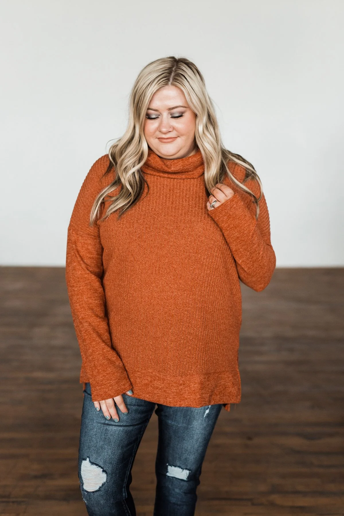 Cherishing Moments Turtle Neck Sweater- Cinnamon - Image 7