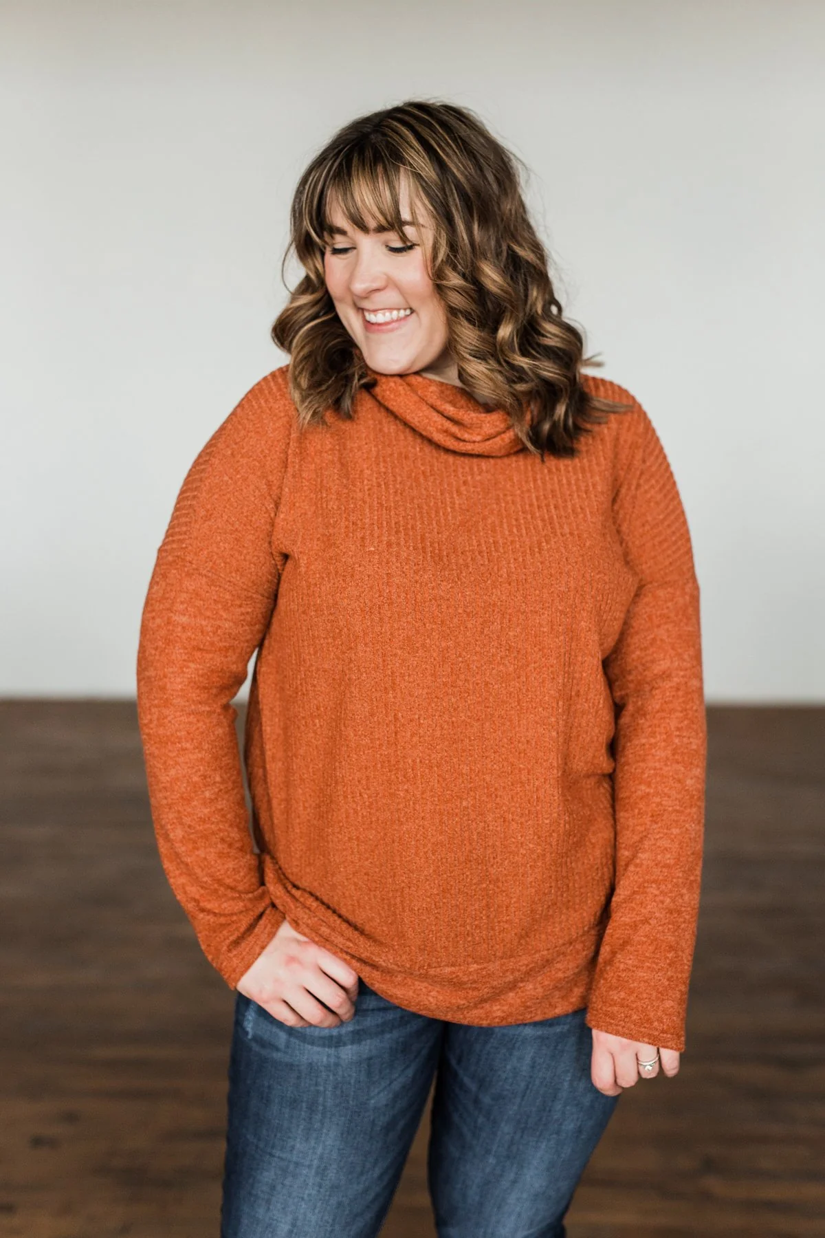 Cherishing Moments Turtle Neck Sweater- Cinnamon - Image 9