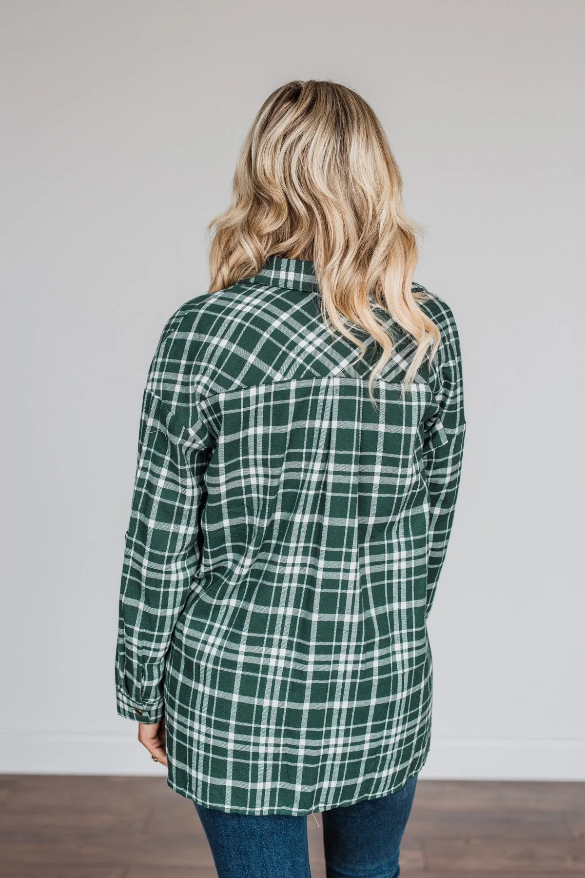 Chilly Nights Plaid Top- Hunter Green - Image 11