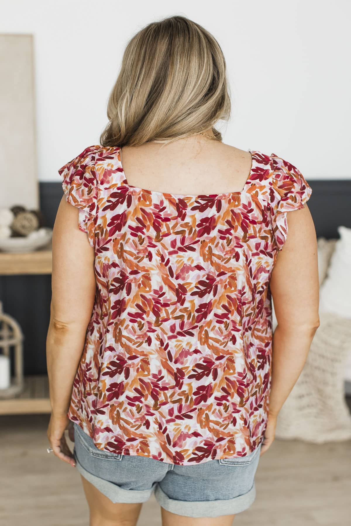 Choose Happiness Smocked Floral Blouse- Coral - Image 7