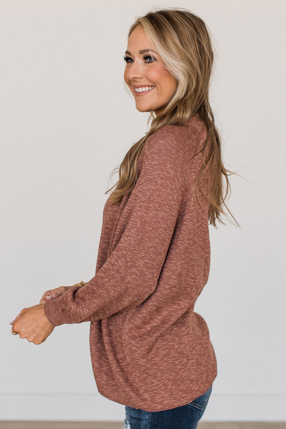 Choose Yourself Knit Sweater- Marsala - Image 6