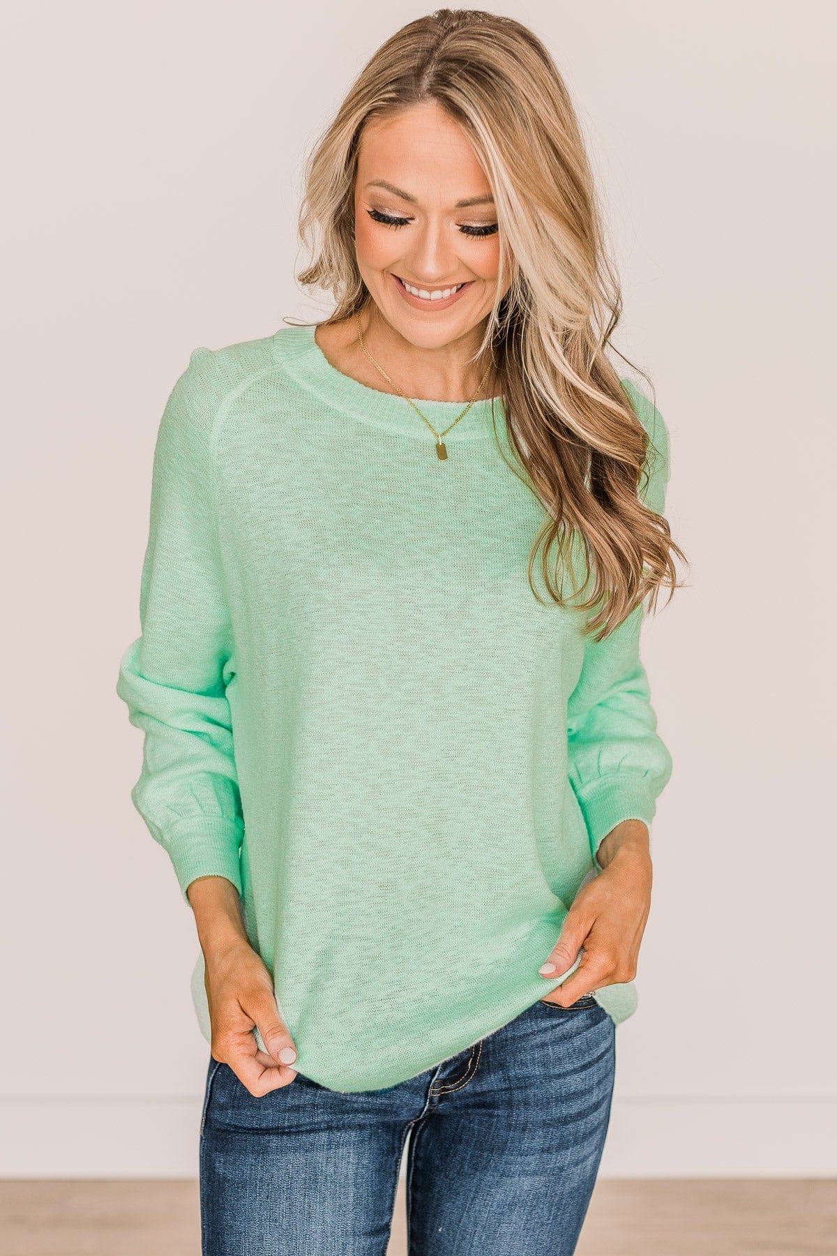 Choose Yourself Knit Sweater- Mint - Image 4