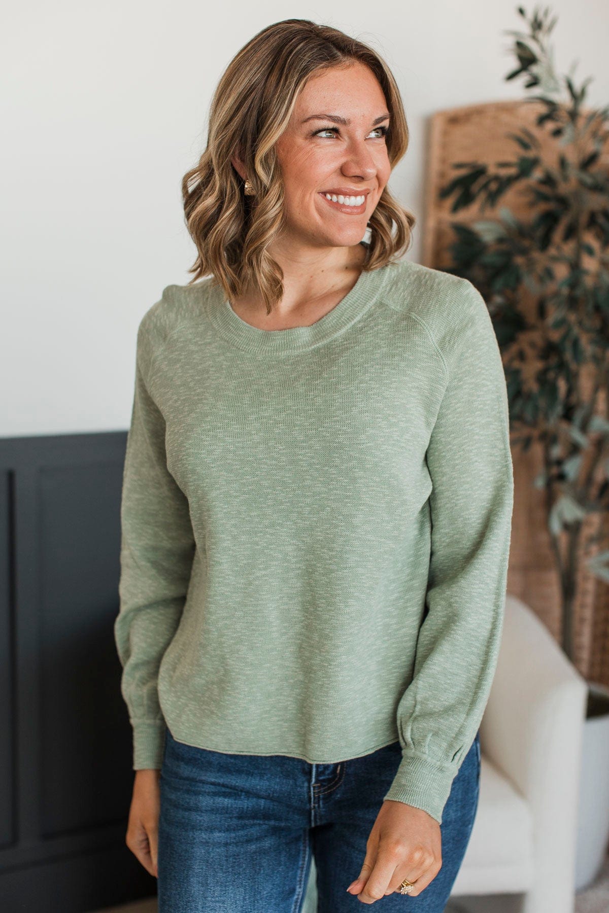 Choose Yourself Knit Sweater- Sage