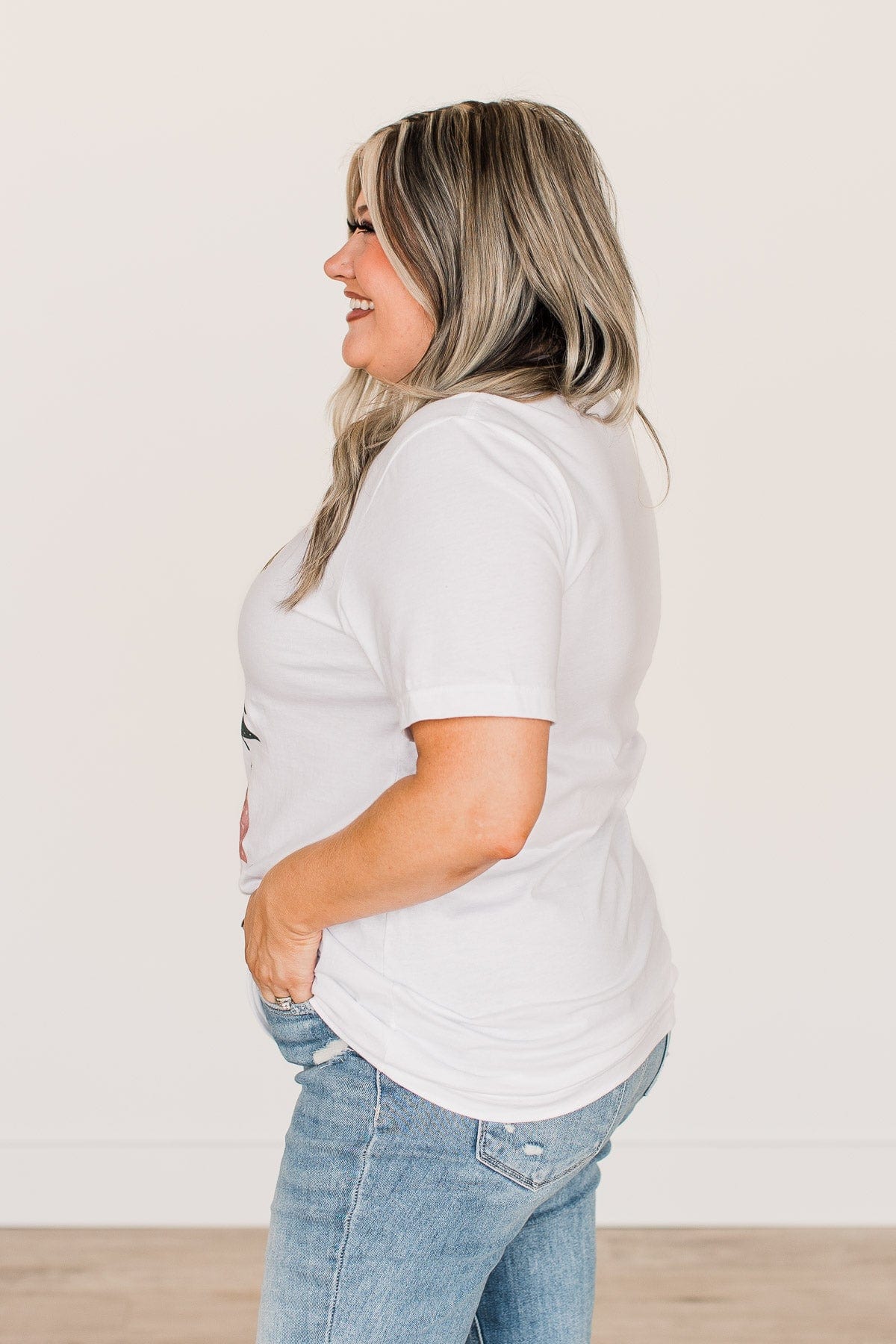 Christmas Tree Graphic Tee- White - Image 6